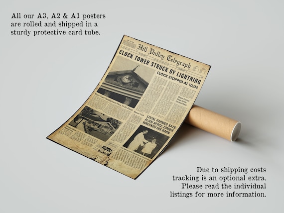 Back to the Future Newspaper Art Print: Hill Valley Telegraph - Etsy