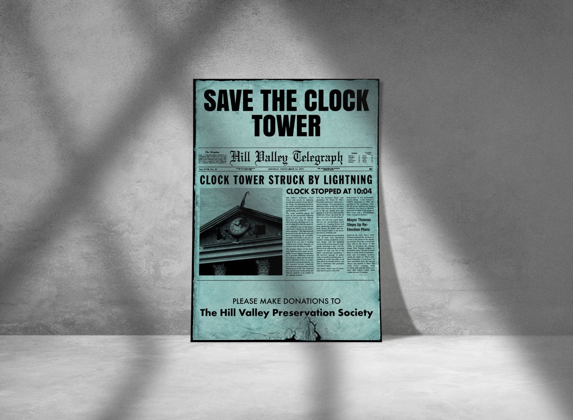 Back to the Future Inspired Save the Clock Tower | Etsy