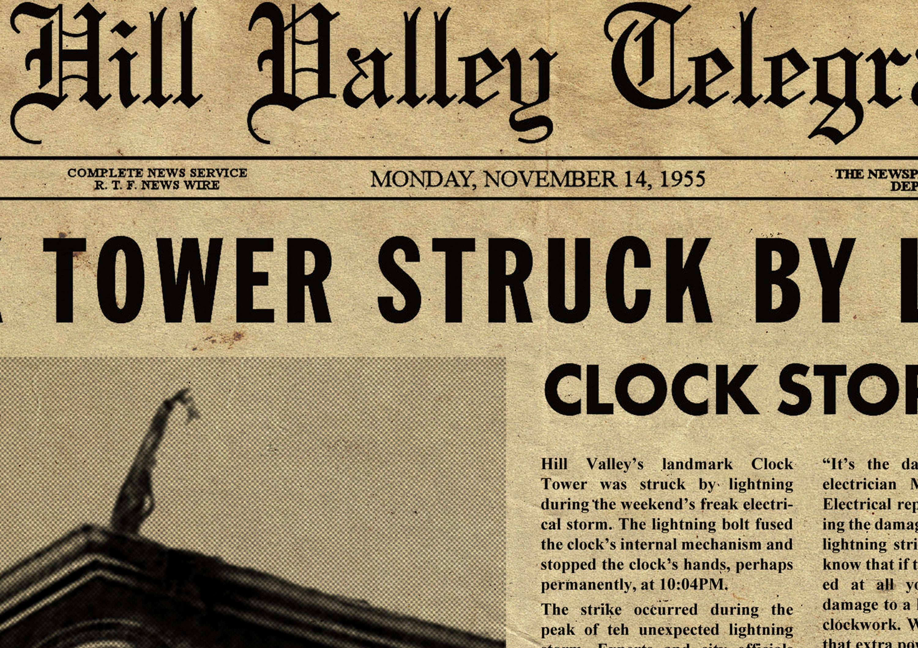 Discover Back to the Future Inspired Hill Valley Telegraph Vintage Style Newspaper A4 A3 A2 A1 Art Print