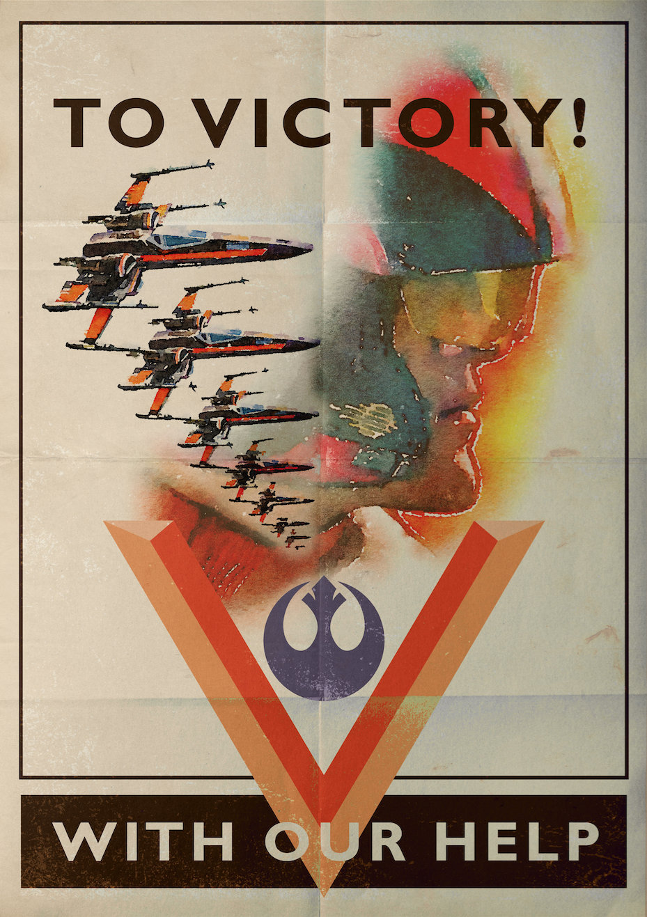 Retro Star Wars Rebel X-wing Propaganda Art Print - Etsy Norway