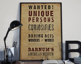 Greatest Showman Inspired PT Barnum Circus Act Movie Prop A4 A3 A2 Art Print