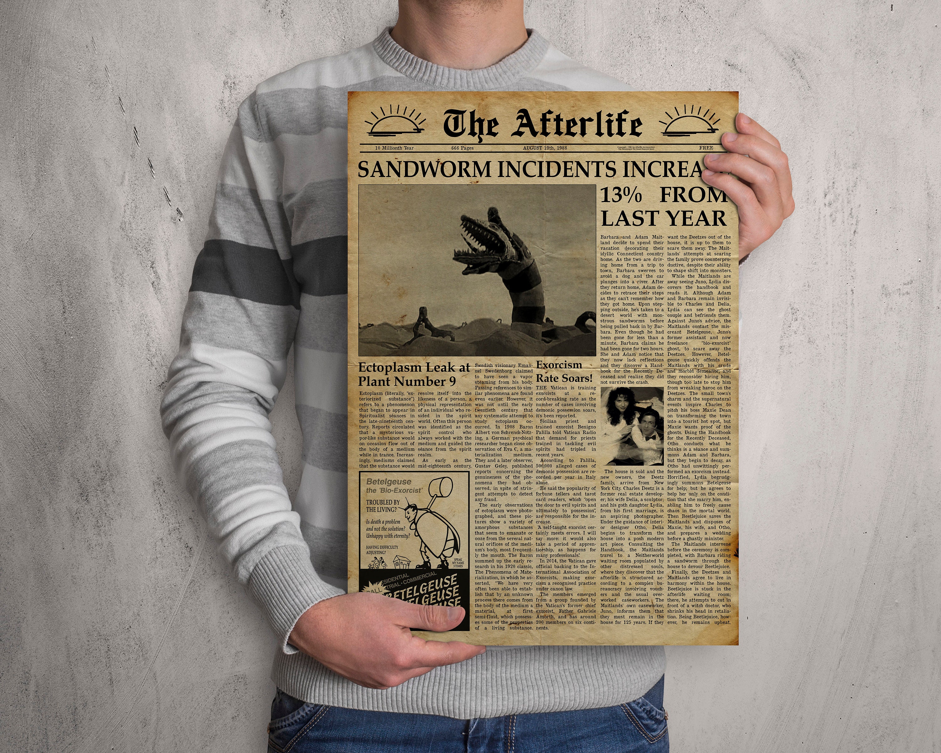 Beetlejuice Inspired the Afterlife Newspaper Prop Etsy