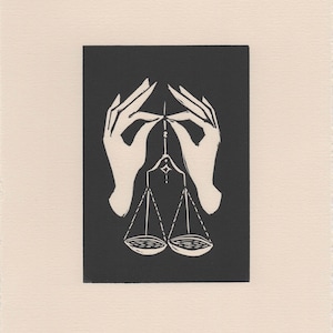 Original 'Libra' Linocut print