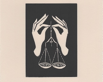 Original 'Libra' Linocut print