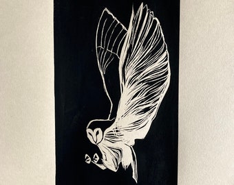 Original 'Night Owl' Lino Print