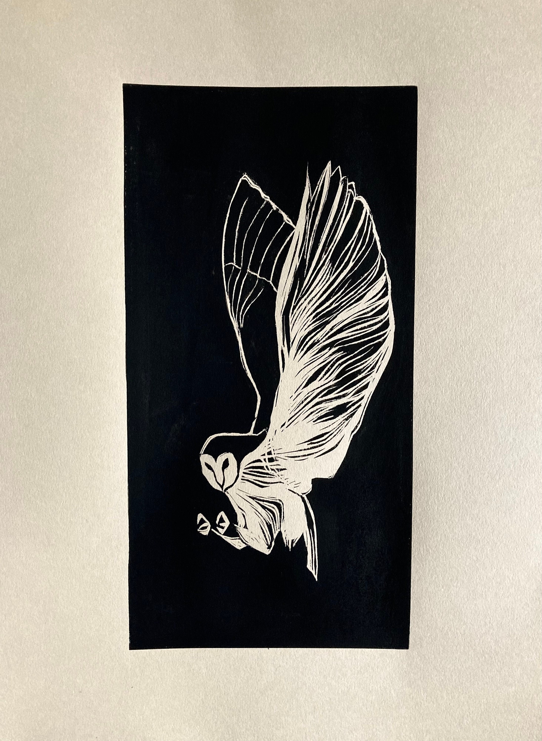 Original 'Night Owl' Lino Print