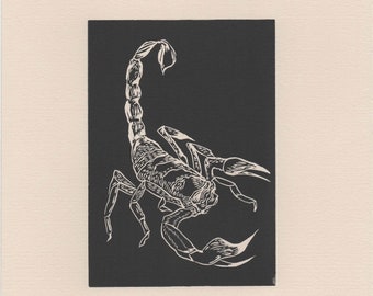 Original 'Scorpio' Linocut print
