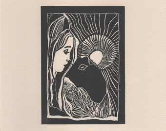 Original 'Aries' Linocut print