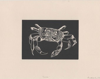 Original 'Cancer' Linocut print