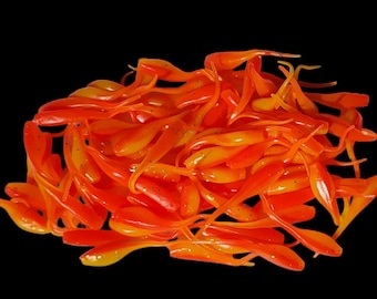 Shad Fry, Minnow Fry 2" length Lake Sunrise (light/dark orange w/silver glitter)