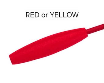 24 of the SLIM 1.5 inch Length, Fishing Floats, Solid Pegs, choose Bright Yellow or Bright Red Styrofoam Fishing Floats.