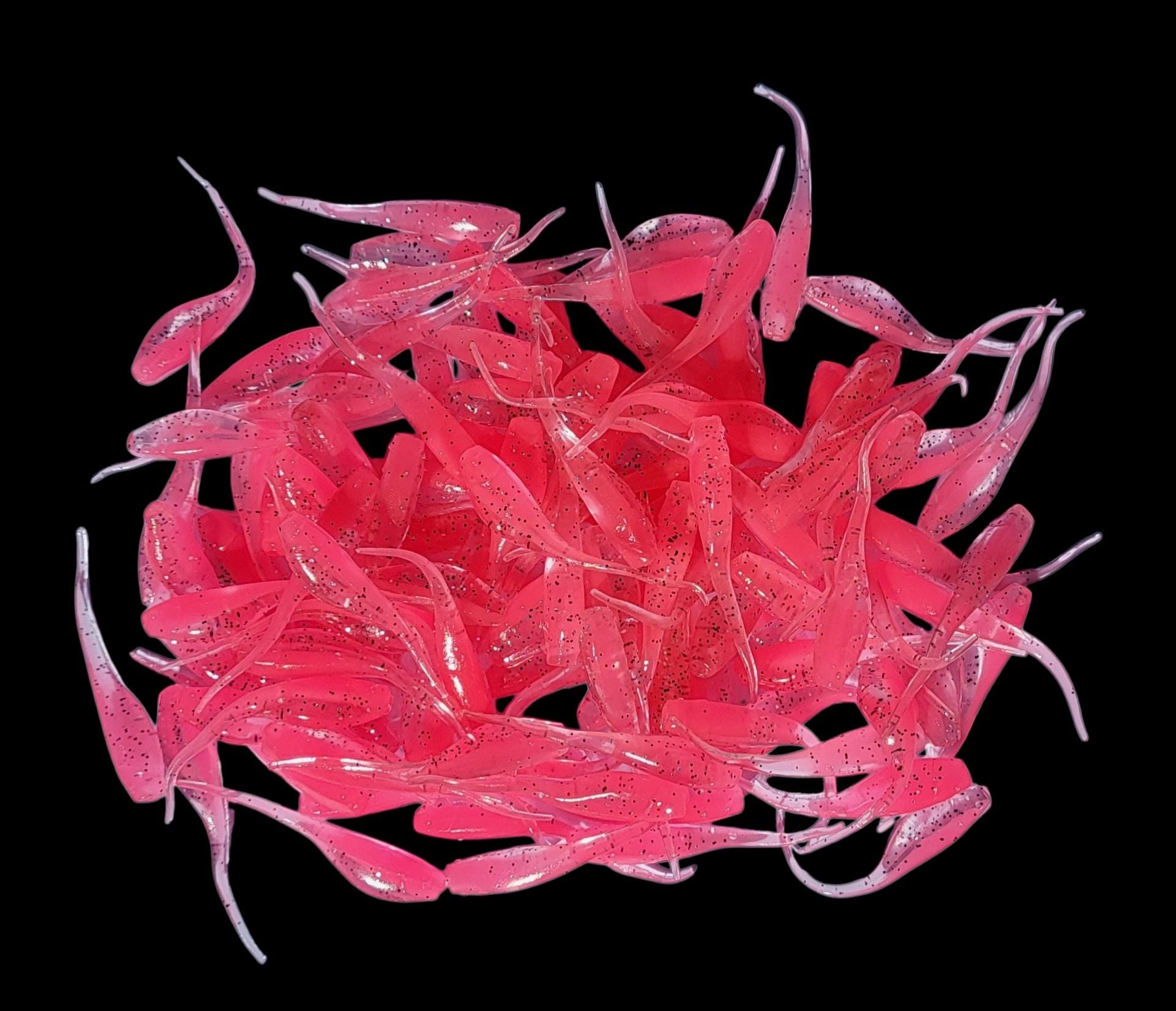Lot De 100 Leurres Souples Pêche - 2 Pouces Paillettes Argentées - Curl Tail Grubs