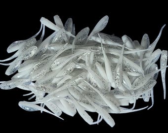 Shad Minnow Fry Soft Plastic Panfish Lures, 2" Ice/Vanilla Pepper Flash Bait