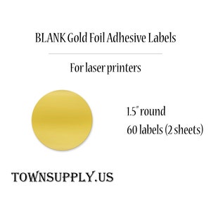 Gold Foil Seals, Box of 40 2 Round Gold Stickers, Blank Metallic