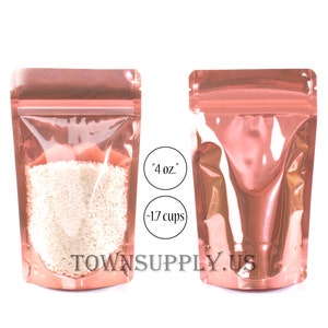 20 pochettes corail de 4 oz avec devant transparent, sacs de rangement à fermeture éclair, sans danger pour les aliments, emballage de savon, refermable, articles de fête, Town Supply