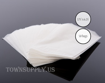 50 flat glassine bags 3.75 x 6.25 translucent paper envelope, small grease resistant food bag, party favors, soap packaging, TownSupply