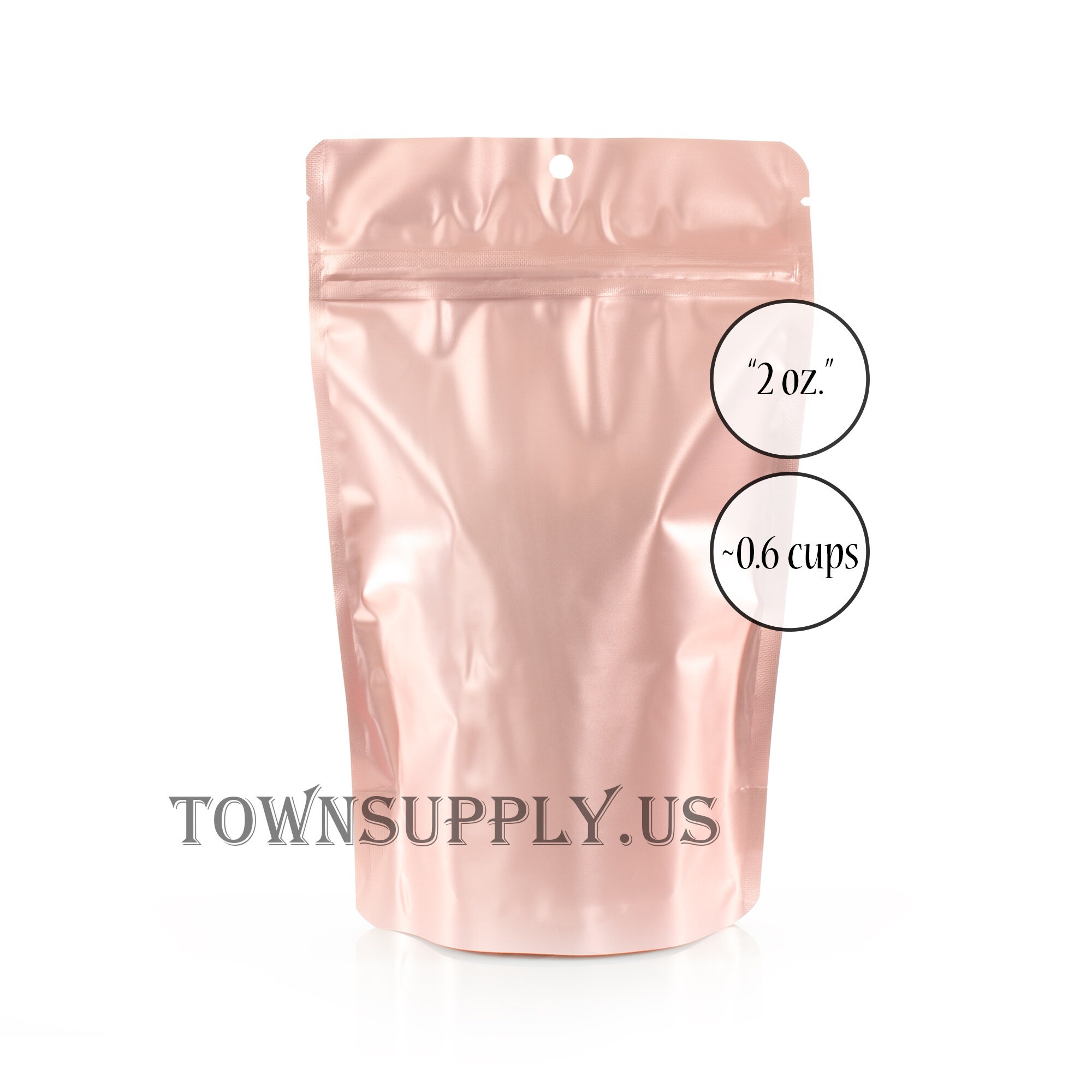 50 2 Oz Rose Gold Stand up Pouches With Clear Front Small Etsy