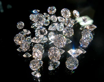 3mm - 3.5mm 5A Round Cubic Zirconia Loose Stone supplies, Diamond Clear, Diamond Brilliant Cut, small lot size available.  Ideal for DIY.