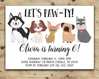 Dog invitations | Etsy