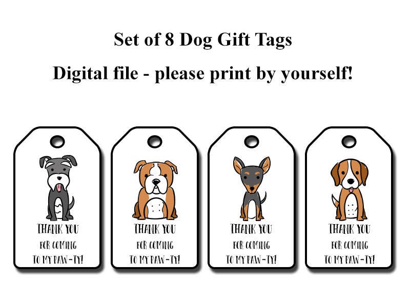 Dog Gift Tags Puppy Dog Favor Tag Dog Holiday Tags Dog | Etsy