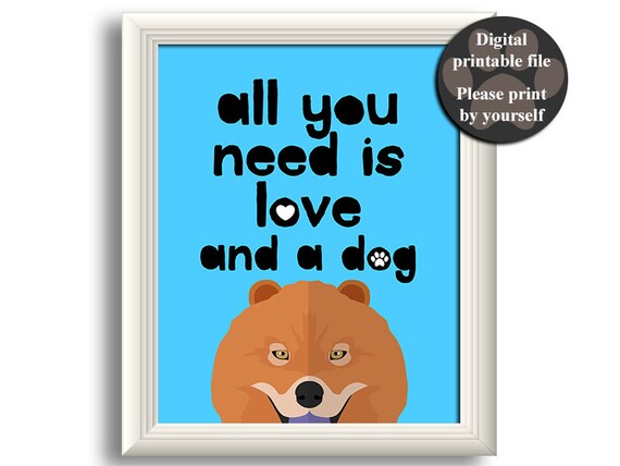 Chow Chow Cute Dog Watercolor Print Chow Chow Art Gift Pet Dog Love Doglover