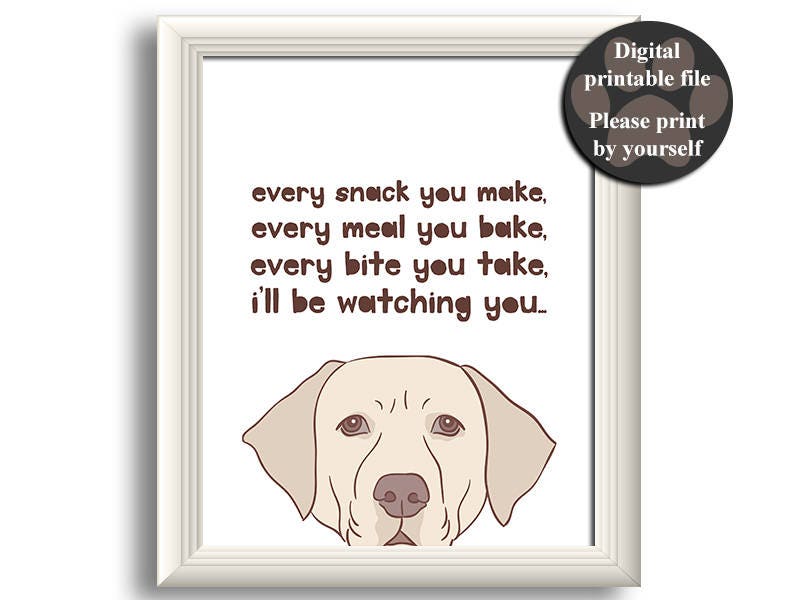 Labrador Art Print Labrador wall art Printable dog quote Etsy