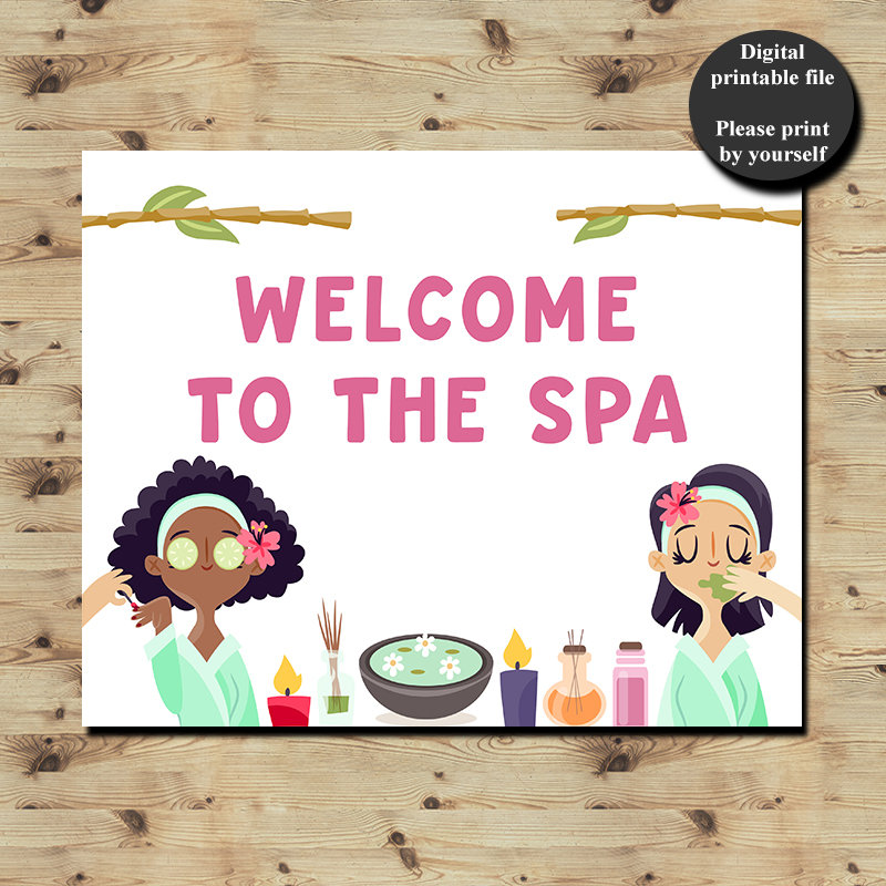 Spa Party Signs Spa Birthday Party Signs Manicure Station | Etsy