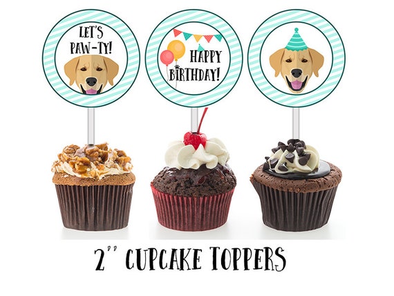 Labrador Cupcake Toppers Puppy Cake Decorations Cupcake Etsy