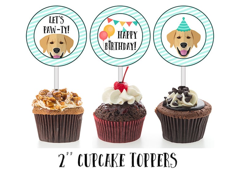 Labrador Cupcake Toppers Puppy Cake Decorations Labrador Cupcake Toppers Puppy Cake Decorations