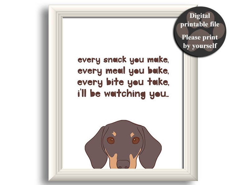 Dachshund Art Print Wall Printable Dog E Gift For Lover Funny Pet