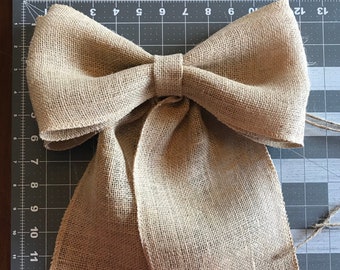 12" Wide Premium Sewn Edge Sultana Burlap Wreath Pew Bow Chair FREE SHIPPING Wedding Venue Rustic Cottage Chic Primitive