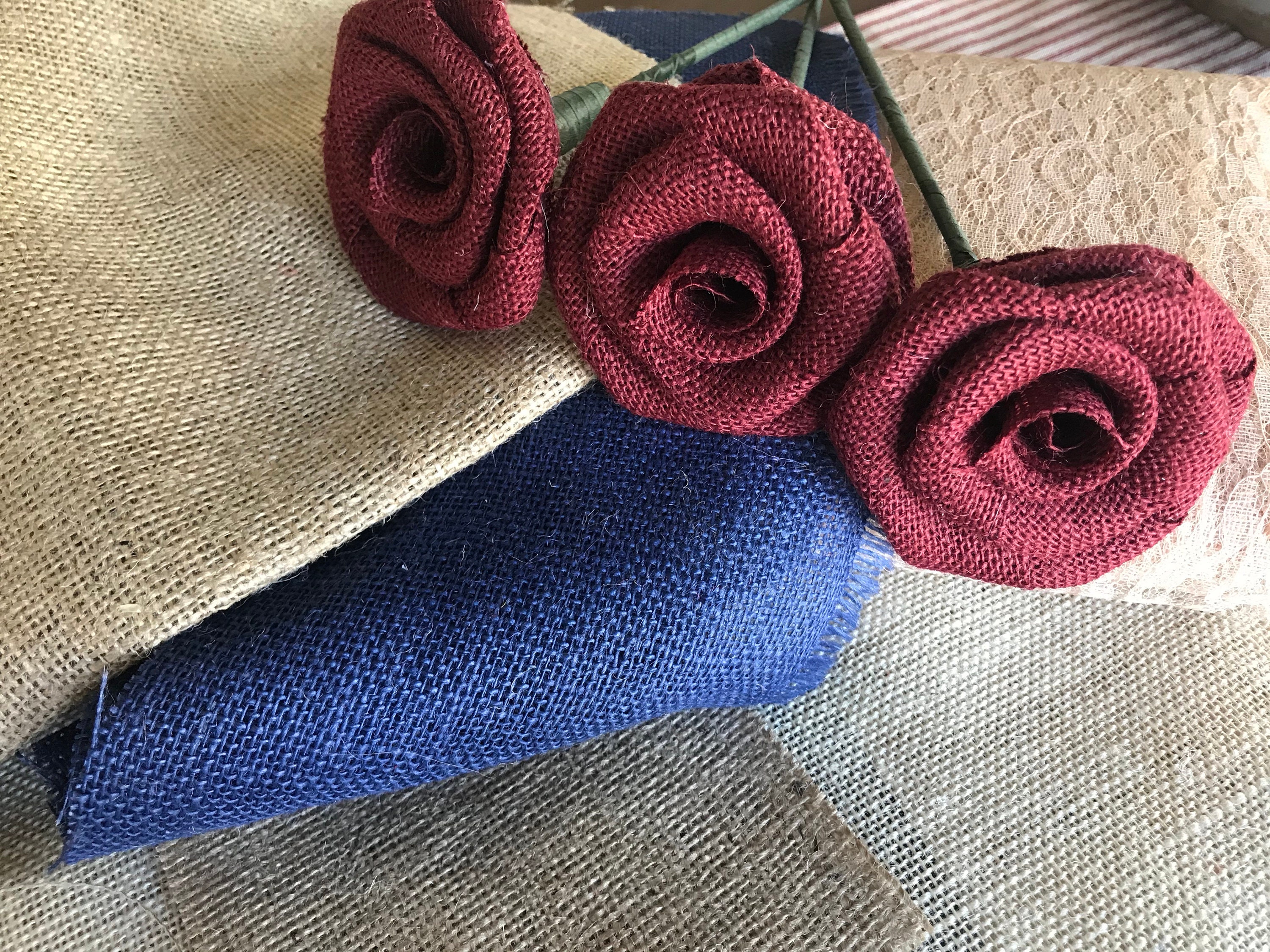Shappy 2 Rolls Burgundy Burlap Ribbon Wine Red Wired Edge 1.5 Inch for  Wreaths Solid Maroon Fabric Ribbons Wrapping Bow Craft Home Wedding  Decoration