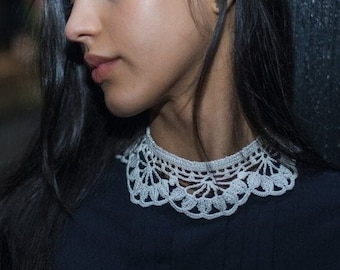 Gargantilla de algodón de ganchillo para mujer, cuello de encaje separado, cuello extraíble, collar de novia, Pieza de cuello Cottagcore Lolita, regalo por menos de 30 Bohochic