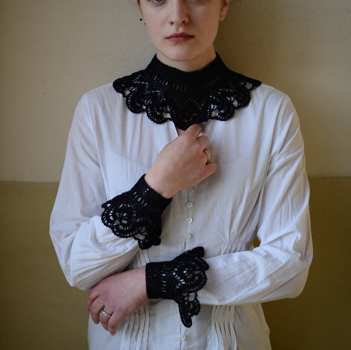 White Crochet Lace Collar Dickie for Women Victorian Collar Etsy