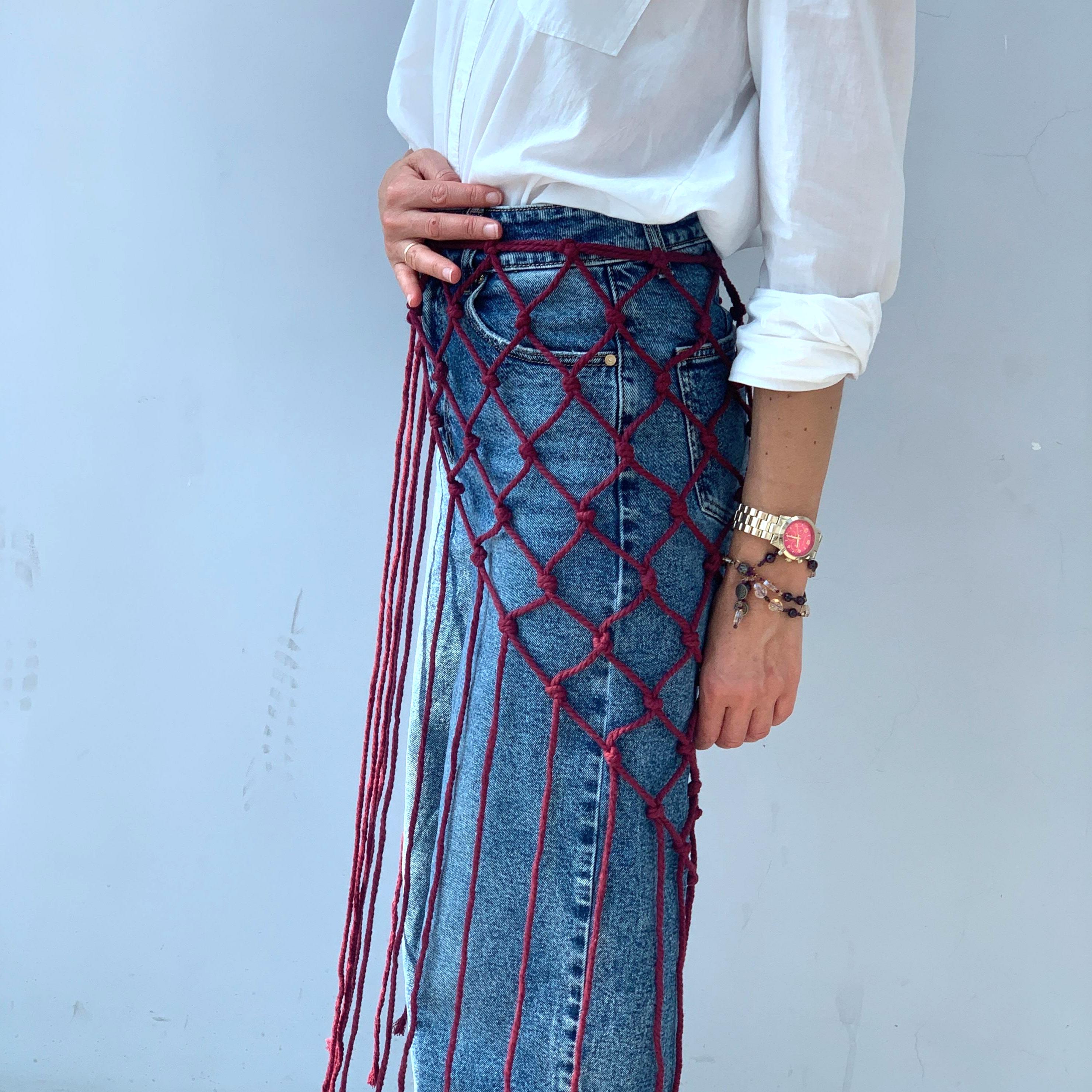 Macrame Belt Skirt – Boho Rope Wrap Skirt – Handmade  display picture 1
