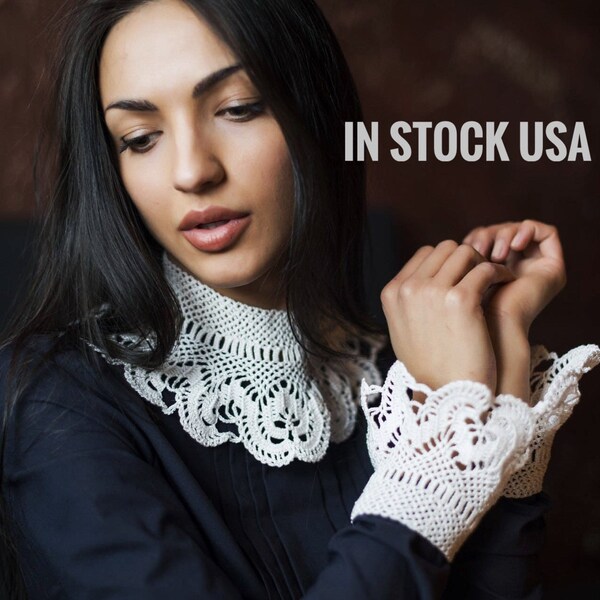 White Lace Collar Etsy