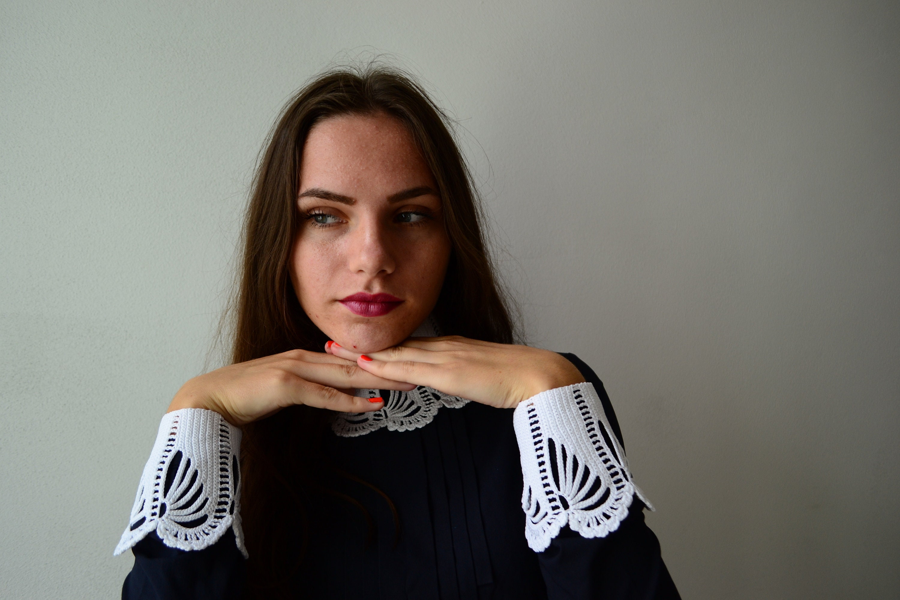 Crochet Lace Collar and Cuffs Detachable Collar and Cuffs Etsy Canada