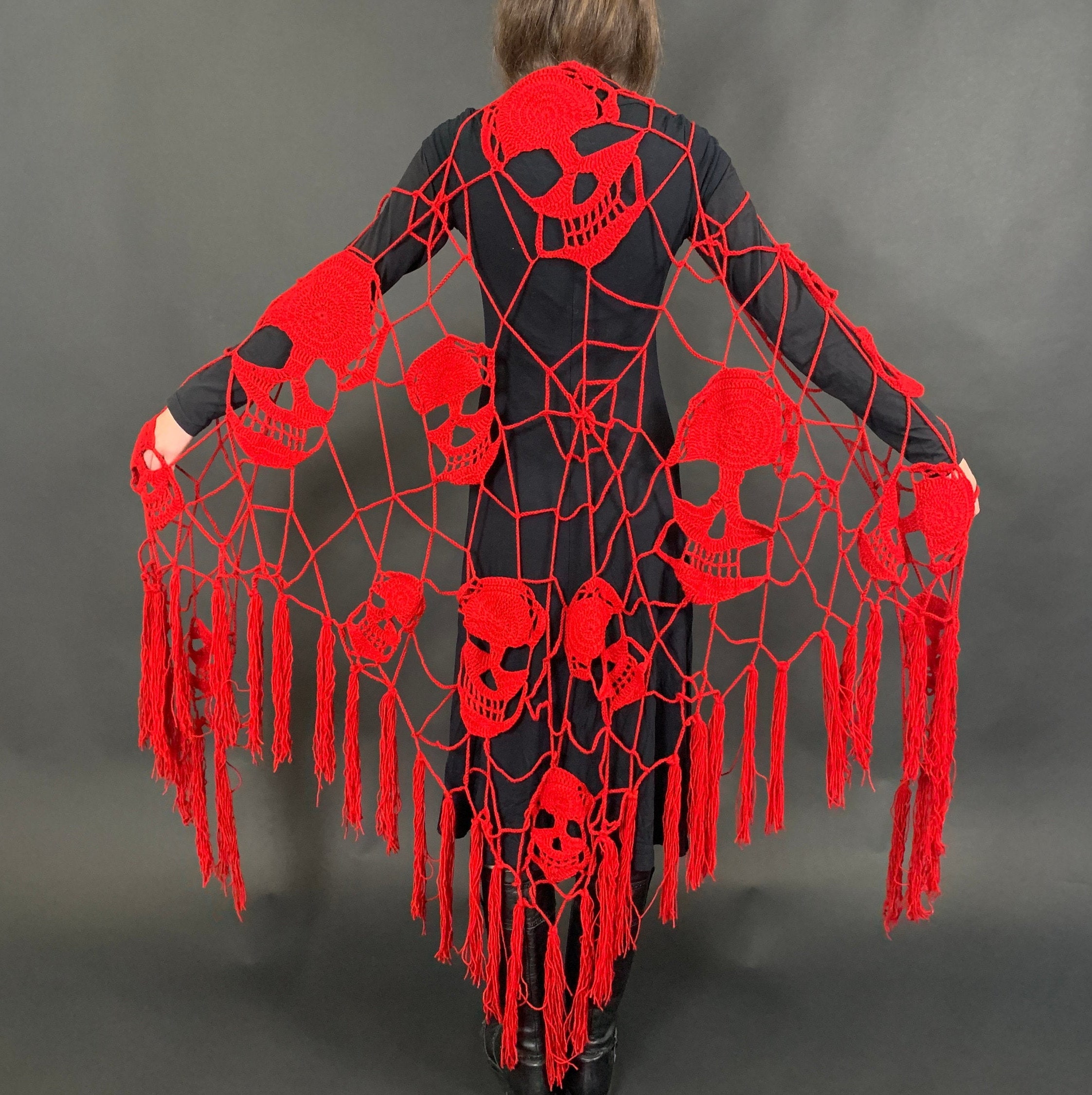 Lost Souls Shawl Crochet Skull Shawl Dark Academia Clothing Etsy UK