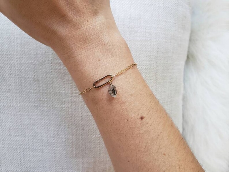 graduation gold filled chain dainty bracelet herkimer diamond gold bangle charm bracelet gift pendant bridesmaids long cable chain
