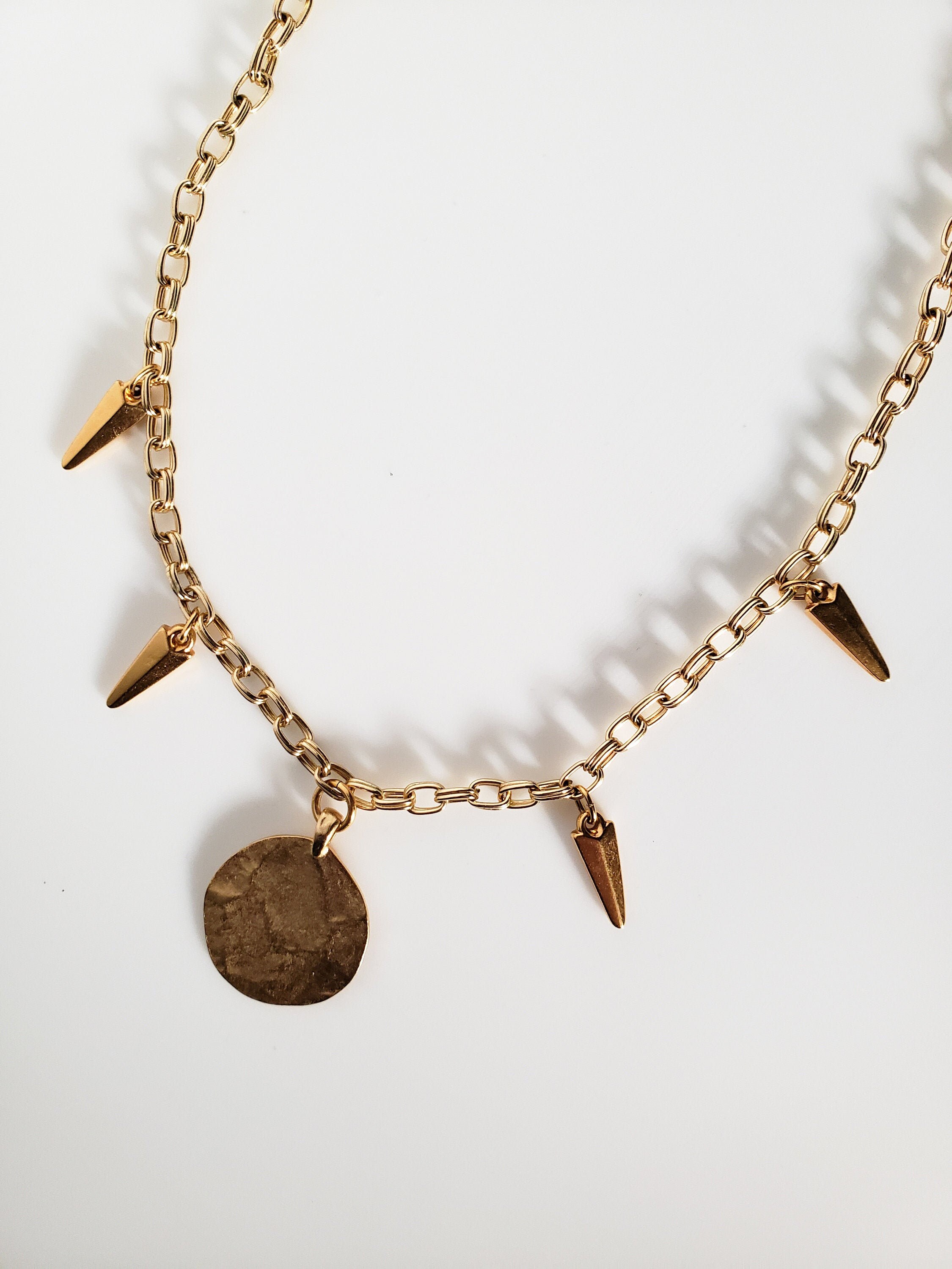 Gold Chain Necklace Pendant Necklace Charm Necklace Coin Etsy Singapore