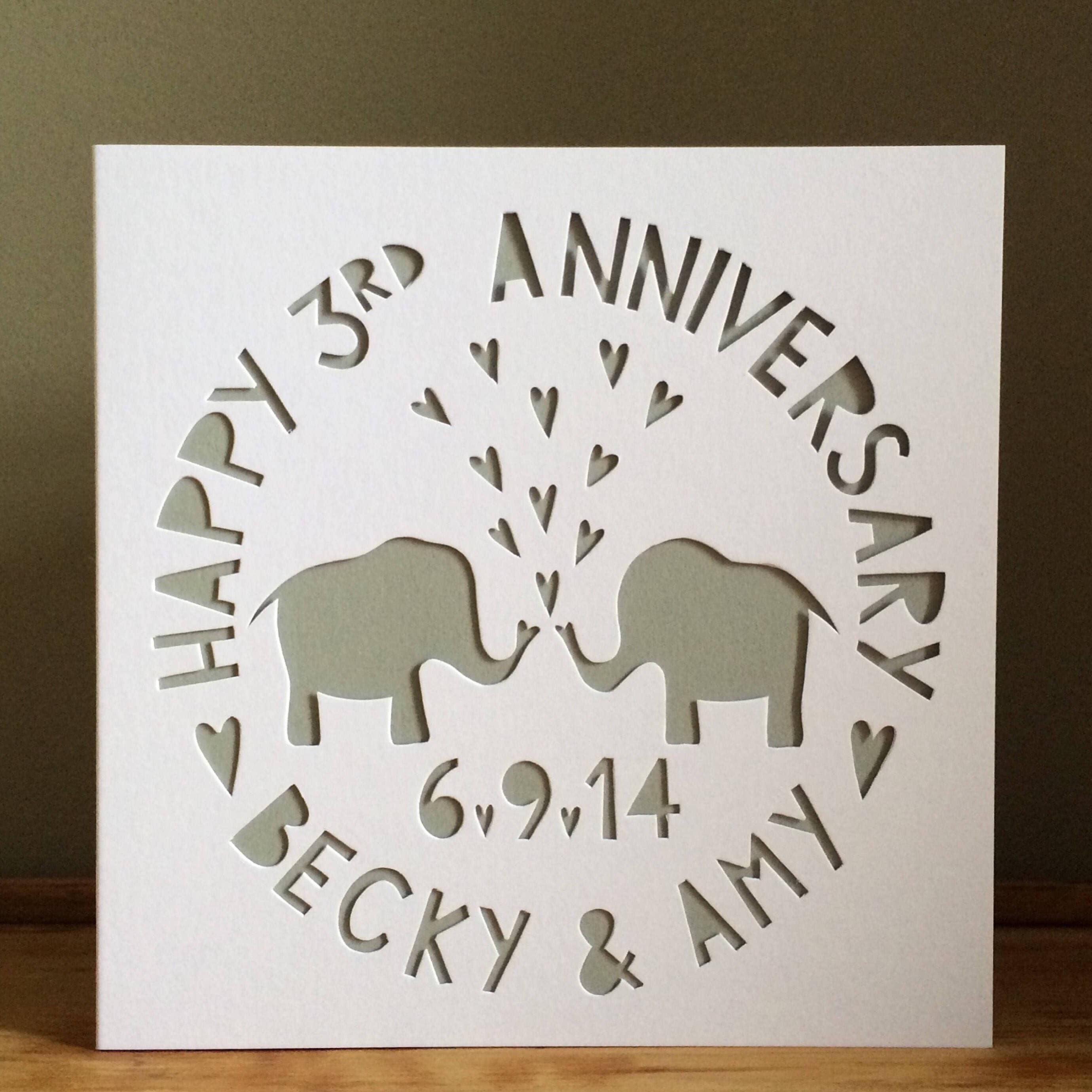  Elephant  Card Elephants  Card Anniversary  Card Couples Etsy