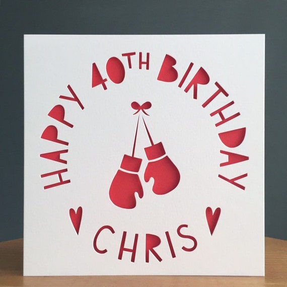 Boxing Gloves Card Personalised Card Boxing CardBirthday Etsy
