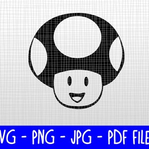 Downloadable SVG - Super Mario Bros - Mushroom - Toadstool
