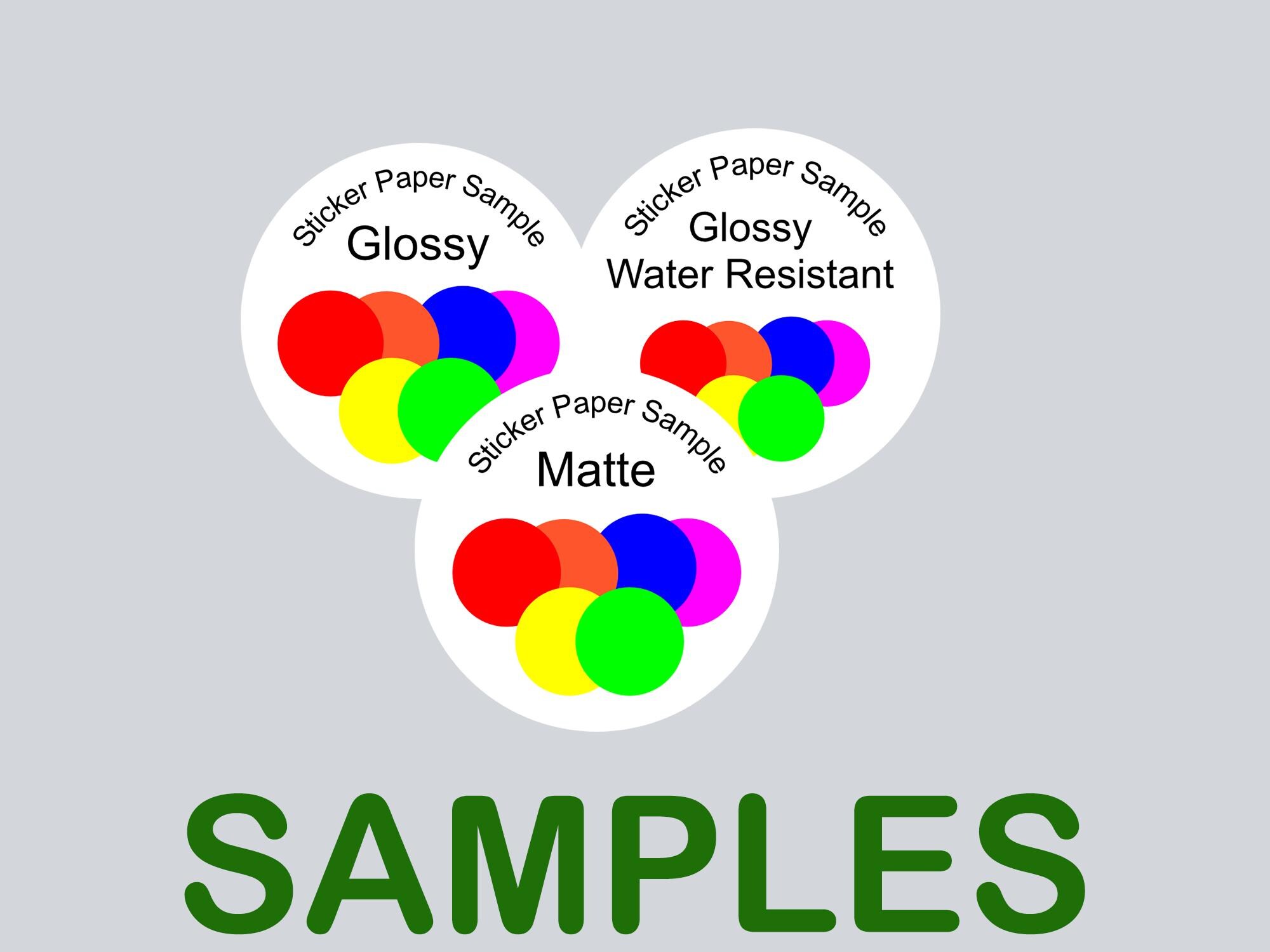 Color Stickers - SAMPLES of Sticker Paper and Printing Quality - Etsy
