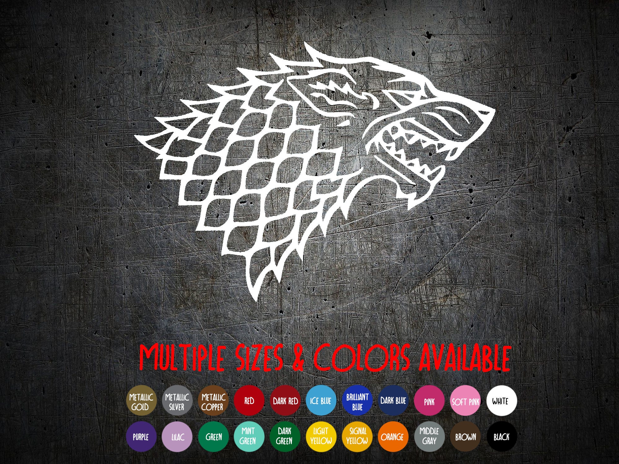 Game of Thrones House Stark Sigil Image Logo Peel Off Sticker