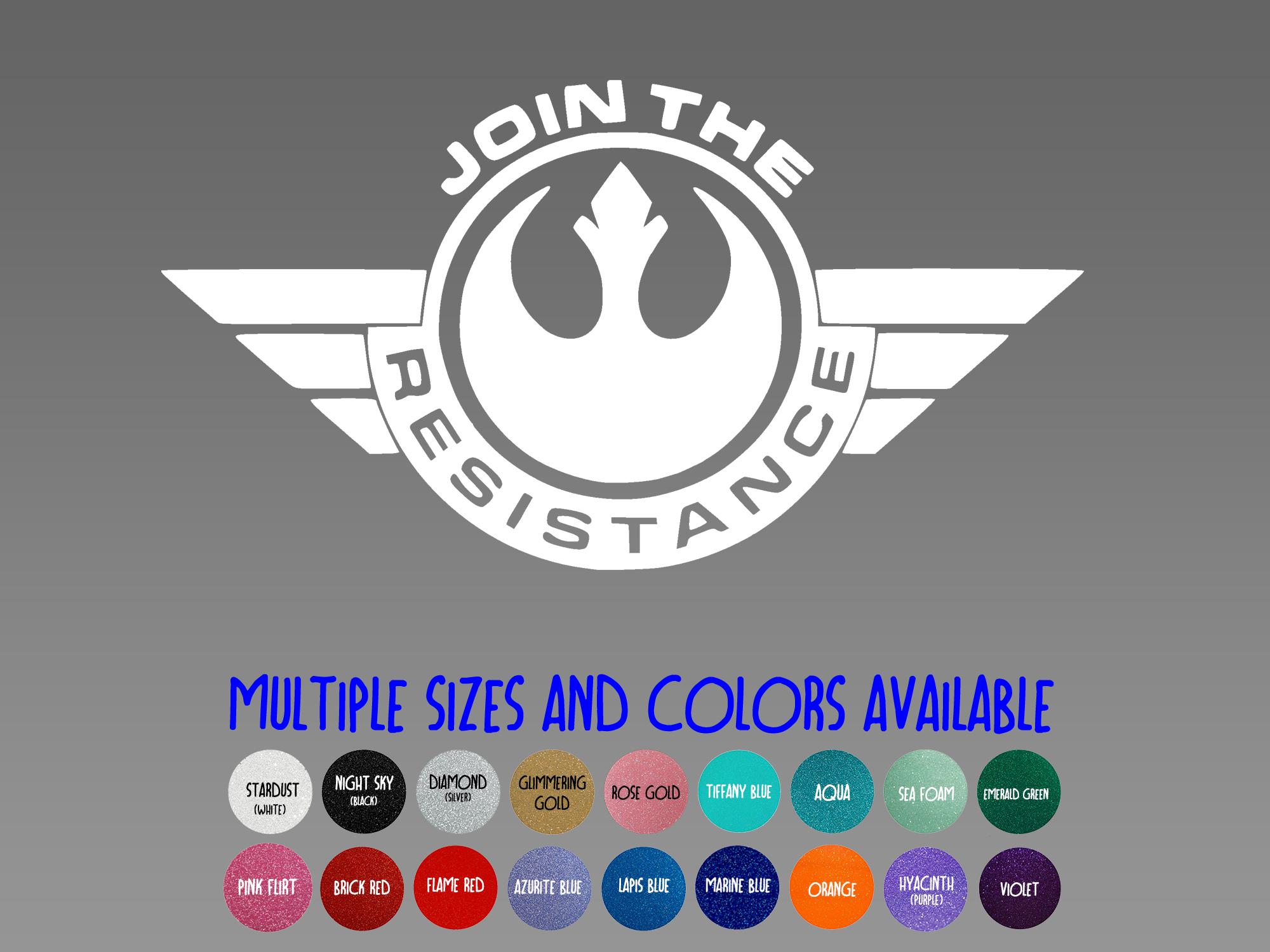 Glitter Vinyl Decal - Join the Resistance - Rebel Alliance
