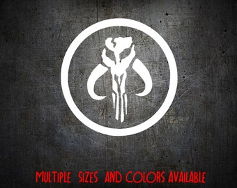 Boba Fett Star Wars Bounty Hunter Mandalorian Helmet Decal - A Sticky