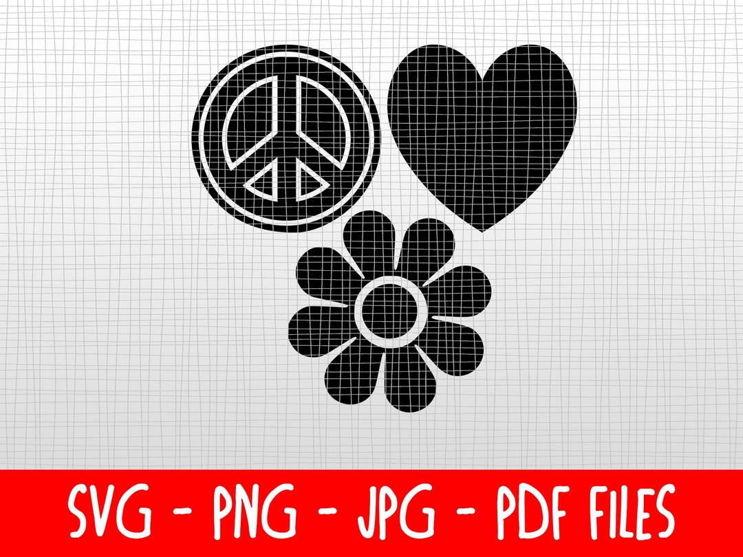 Downloadable SVG - Hippie Fun - Peace Love Flower Power - Etsy