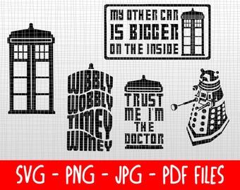 Downloadable SVGs - Dr. Who - Collection of 5