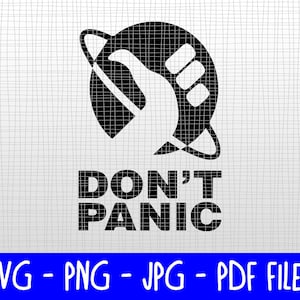Downloadable SVG - Don't Panic - Hitchhiker's Guide to the Galaxy